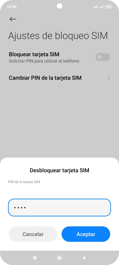 Introduce tu código PIN y pulsa Aceptar. Introduce tu código PIN y pulsa Aceptar.