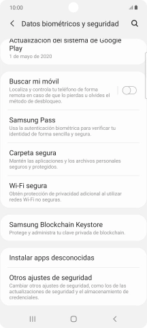 Pulsa Otros ajustes de seguridad. Pulsa Otros ajustes de seguridad.