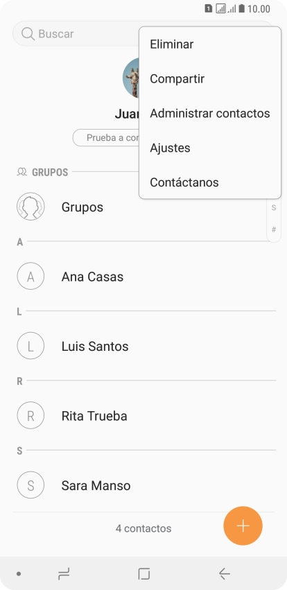 Pulsa Administrar contactos.