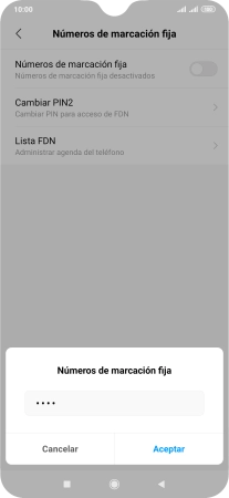 Introduce el código PIN2 y pulsa Aceptar. Introduce el código PIN2 y pulsa Aceptar.