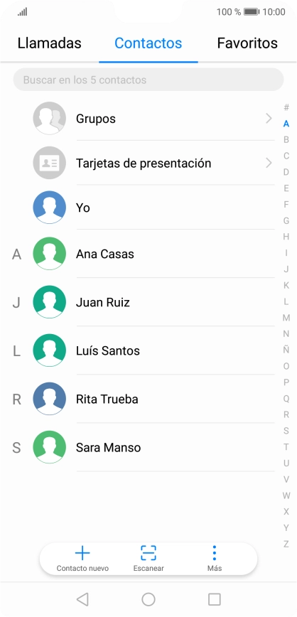 Pulsa el contacto deseado. Pulsa el contacto deseado.
