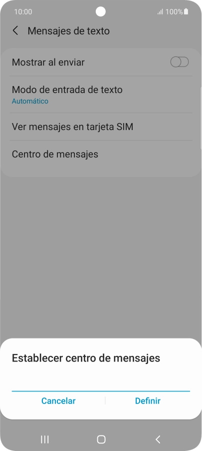 Introduce +34607003110 y pulsa Definir. Introduce +34607003110 y pulsa Definir.