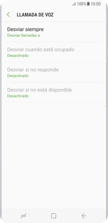 Pulsa el tipo de desvío deseado. Pulsa el tipo de desvío deseado.