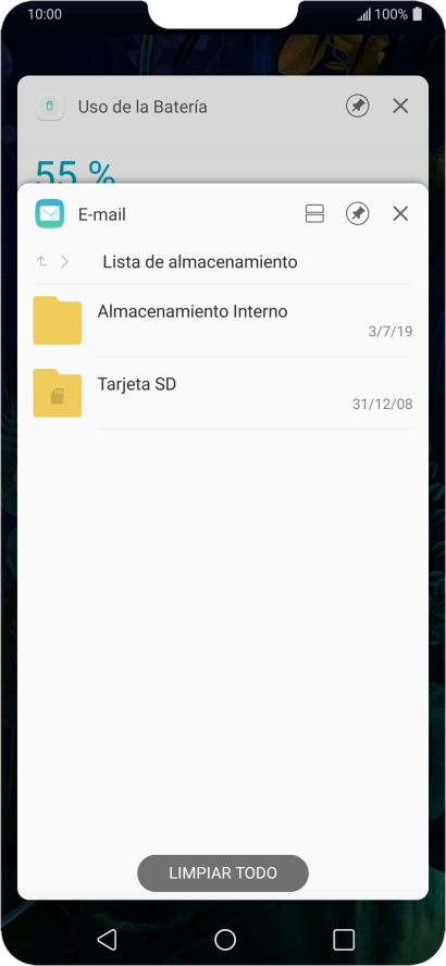 Para cerrar una sola aplicación en ejecución, desliza el dedo hacia la derecha sobre la aplicación deseada. Para cerrar una sola aplicación en ejecución, desliza el dedo hacia la derecha sobre la aplicación deseada.