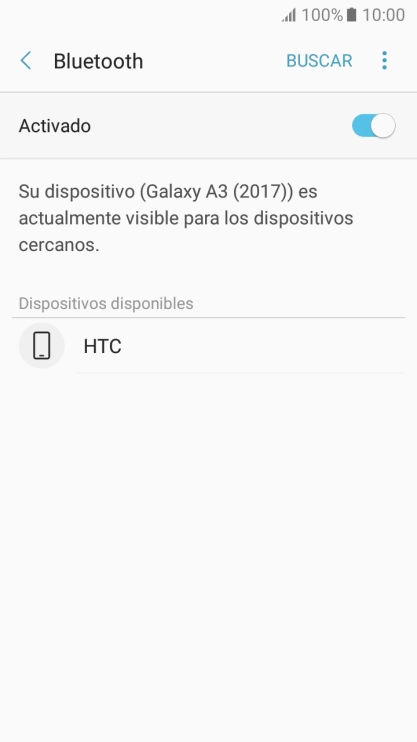 Pulsa el dispositivo Bluetooth deseado y sigue las indicaciones de la pantalla para vincular el dispositivo al teléfono. Pulsa el dispositivo Bluetooth deseado y sigue las indicaciones de la pantalla para vincular el dispositivo al teléfono.