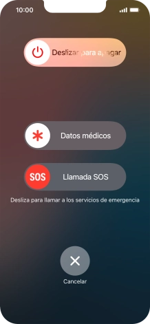 Pulsa el icono de apagar y arrástralo hacia la derecha. Pulsa el icono de apagar y arrástralo hacia la derecha.