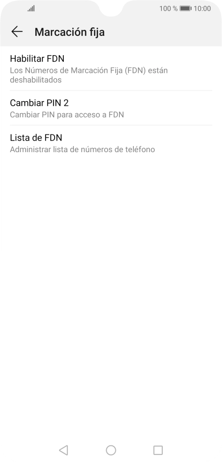 Pulsa Habilitar FDN. Pulsa Habilitar FDN.