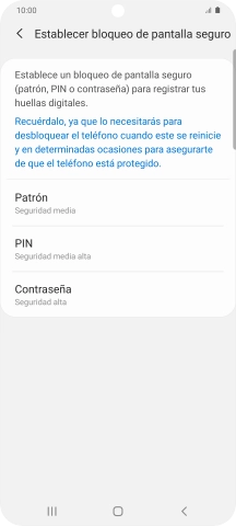 Pulsa el código de seguridad deseado y sigue las indicaciones de la pantalla para crear un código de seguridad del teléfono adicional. Pulsa el código de seguridad deseado y sigue las indicaciones de la pantalla para crear un código de seguridad del teléfono adicional.