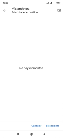 Si deseas crear una nueva carpeta, pulsa el icono de nueva carpeta y sigue las indicaciones de la pantalla para crearla. Si deseas crear una nueva carpeta, pulsa el icono de nueva carpeta y sigue las indicaciones de la pantalla para crearla.