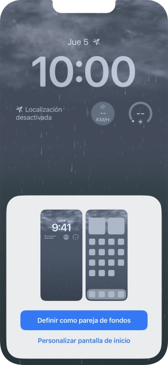 Si deseas utilizar el mismo tema de color en la pantalla de inicio, pulsa Definir como pareja de fondos. Si deseas utilizar el mismo tema de color en la pantalla de inicio, pulsa Definir como pareja de fondos.