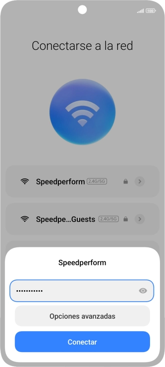 Introduce la contraseña de la red wifi y pulsa Conectar. Introduce la contraseña de la red wifi y pulsa Conectar.