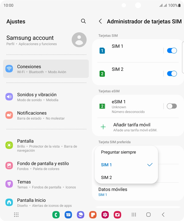 Pulsa el ajuste deseado. Pulsa el ajuste deseado.