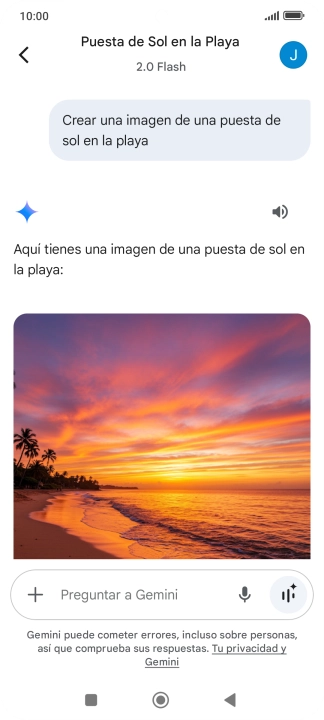También puedes pedir a Gemini que genere una fotografía partiendo de tu descripción. También puedes pedir a Gemini que genere una fotografía partiendo de tu descripción.