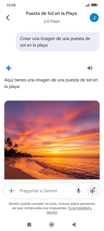 También puedes pedir a Gemini que genere una fotografía partiendo de tu descripción. También puedes pedir a Gemini que genere una fotografía partiendo de tu descripción.