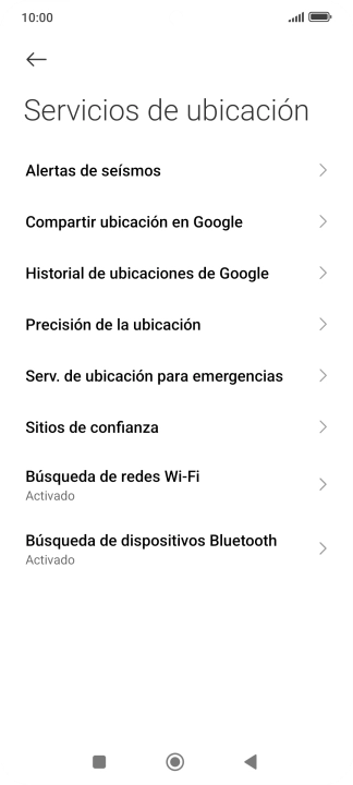 Pulsa Precisión de la ubicación.