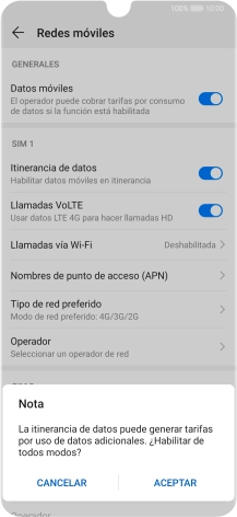 Si activas la función, pulsa ACEPTAR. Si activas la función, pulsa ACEPTAR.