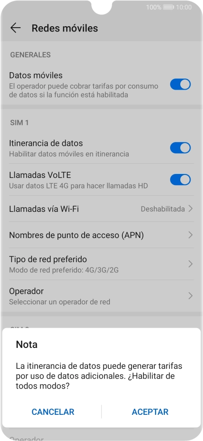 Si activas la función, pulsa ACEPTAR. Si activas la función, pulsa ACEPTAR.
