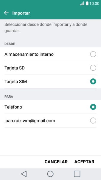 Pulsa Teléfono.