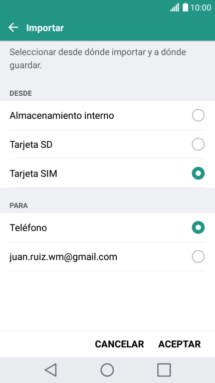 Pulsa Teléfono.