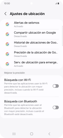 Pulsa Precisión de la ubicación de Go... Pulsa Precisión de la ubicación de Go...