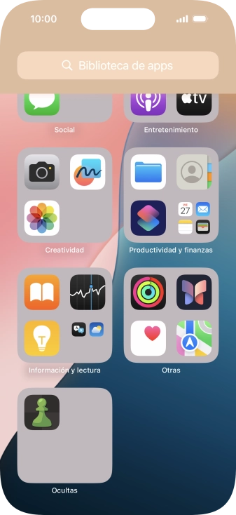 Pulsa la app deseada durante unos instantes. Pulsa la app deseada durante unos instantes.