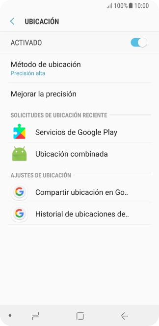Pulsa Método de ubicación.