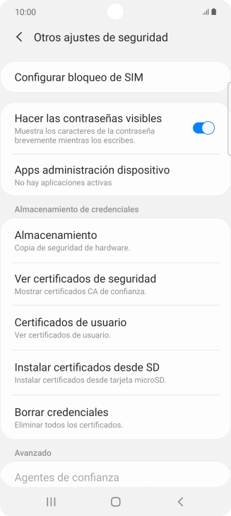 Pulsa Configurar bloqueo de SIM. Pulsa Configurar bloqueo de SIM.