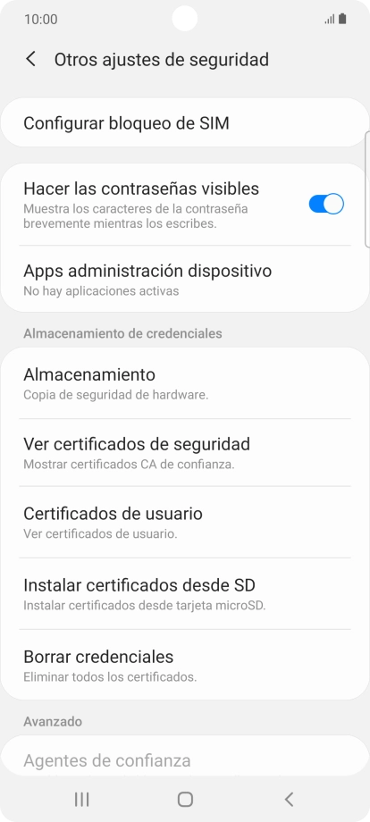 Pulsa Configurar bloqueo de SIM. Pulsa Configurar bloqueo de SIM.