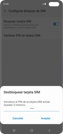 Introduce tu código PIN y pulsa Aceptar. Introduce tu código PIN y pulsa Aceptar.