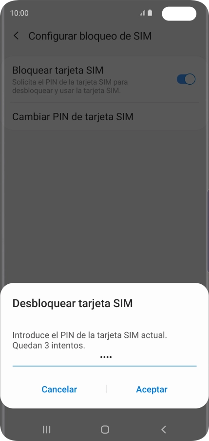 Introduce tu código PIN y pulsa Aceptar. Introduce tu código PIN y pulsa Aceptar.