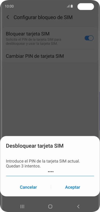 Introduce tu código PIN y pulsa Aceptar. Introduce tu código PIN y pulsa Aceptar.