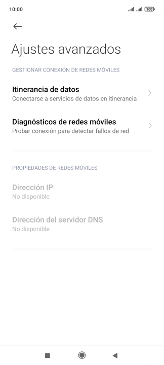 Pulsa Itinerancia de datos. Pulsa Itinerancia de datos.