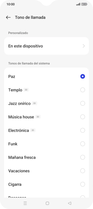 Pulsa los timbres de llamada deseados para escucharlos.
