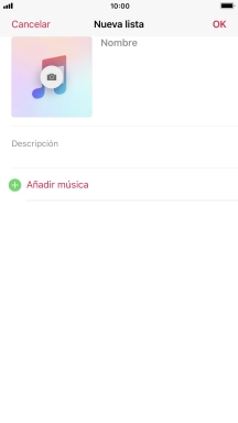 Pulsa en el campo de escritura e introduce el nombre de la lista de reproducción.
