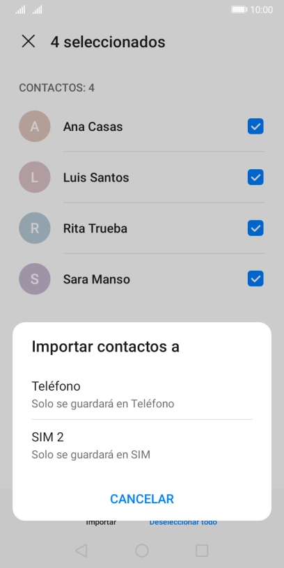 Pulsa Teléfono.
