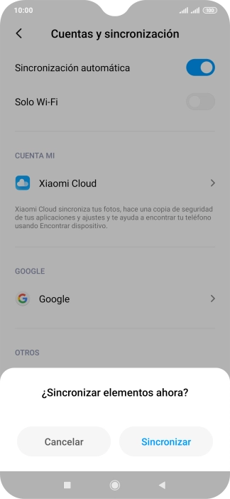 Si activas la función, pulsa Sincronizar. Si activas la función, pulsa Sincronizar.
