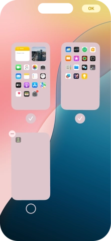 Pulsa el icono de eliminar junto a la página de la pantalla de inicio deseada. Pulsa el icono de eliminar junto a la página de la pantalla de inicio deseada.