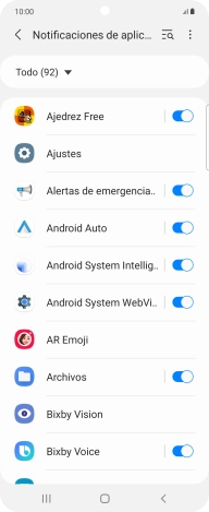 Pulsa el indicador junto a las apps deseadas para activar o desactivar la función. Pulsa el indicador junto a las apps deseadas para activar o desactivar la función.