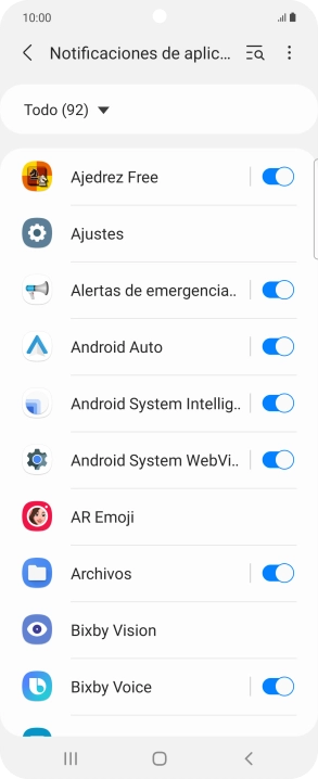 Pulsa el indicador junto a las apps deseadas para activar o desactivar la función. Pulsa el indicador junto a las apps deseadas para activar o desactivar la función.
