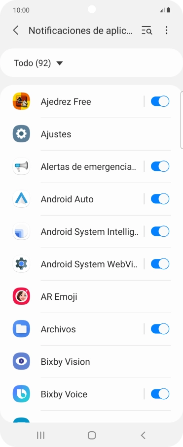 Pulsa el indicador junto a las apps deseadas para activar o desactivar la función. Pulsa el indicador junto a las apps deseadas para activar o desactivar la función.