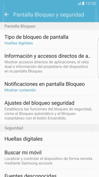 Pulsa Tipo de bloqueo de pantalla e introduce el código de seguridad actual. Pulsa Tipo de bloqueo de pantalla e introduce el código de seguridad actual.