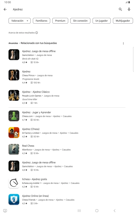 Pulsa la app deseada.