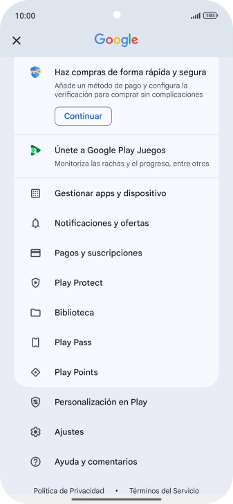 Pulsa Gestionar apps y dispositivo.