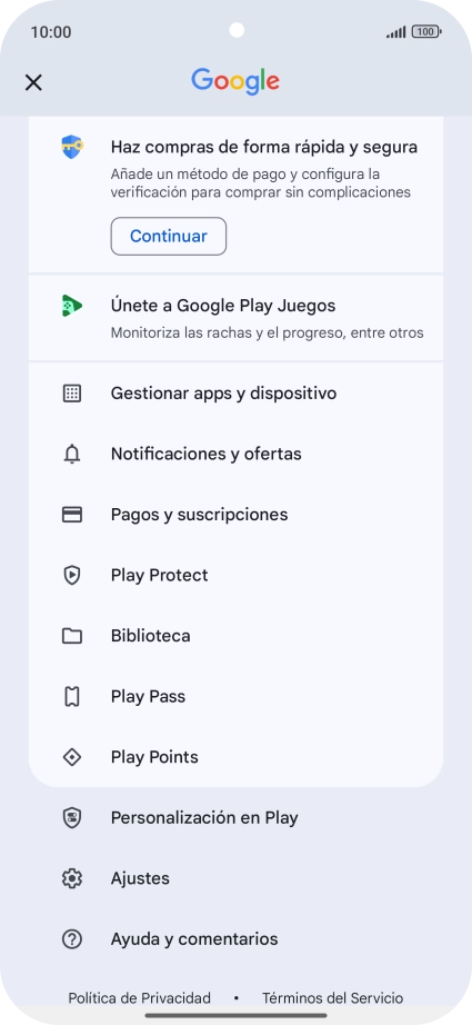Pulsa Gestionar apps y dispositivo.