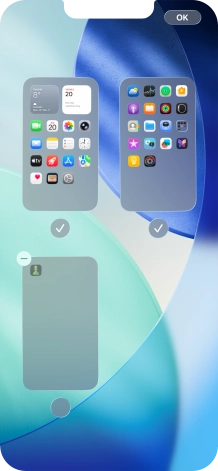 Pulsa el icono de eliminar junto a la página de la pantalla de inicio deseada. Pulsa el icono de eliminar junto a la página de la pantalla de inicio deseada.