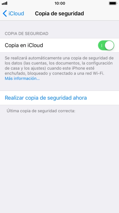 Pulsa Realizar copia de seguridad ahora y espera mientras se hace una copia de seguridad del contenido de la memoria del teléfono. Pulsa Realizar copia de seguridad ahora y espera mientras se hace una copia de seguridad del contenido de la memoria del teléfono.