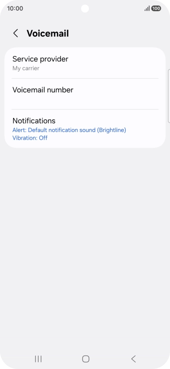 Press Voicemail number. Press Voicemail number.