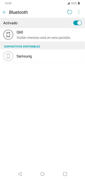 Pulsa el dispositivo Bluetooth deseado y sigue las indicaciones de la pantalla para vincular el dispositivo al teléfono. Pulsa el dispositivo Bluetooth deseado y sigue las indicaciones de la pantalla para vincular el dispositivo al teléfono.