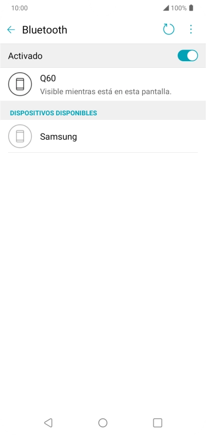 Pulsa el dispositivo Bluetooth deseado y sigue las indicaciones de la pantalla para vincular el dispositivo al teléfono. Pulsa el dispositivo Bluetooth deseado y sigue las indicaciones de la pantalla para vincular el dispositivo al teléfono.