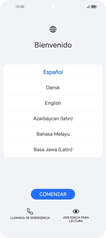 Pulsa el idioma deseado.